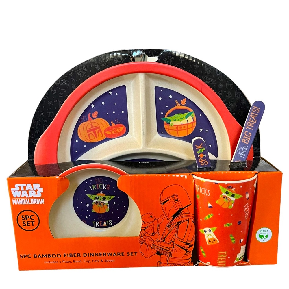 Star Wars The Mandalorian 5 piece Bamboo Kids Dinner Set